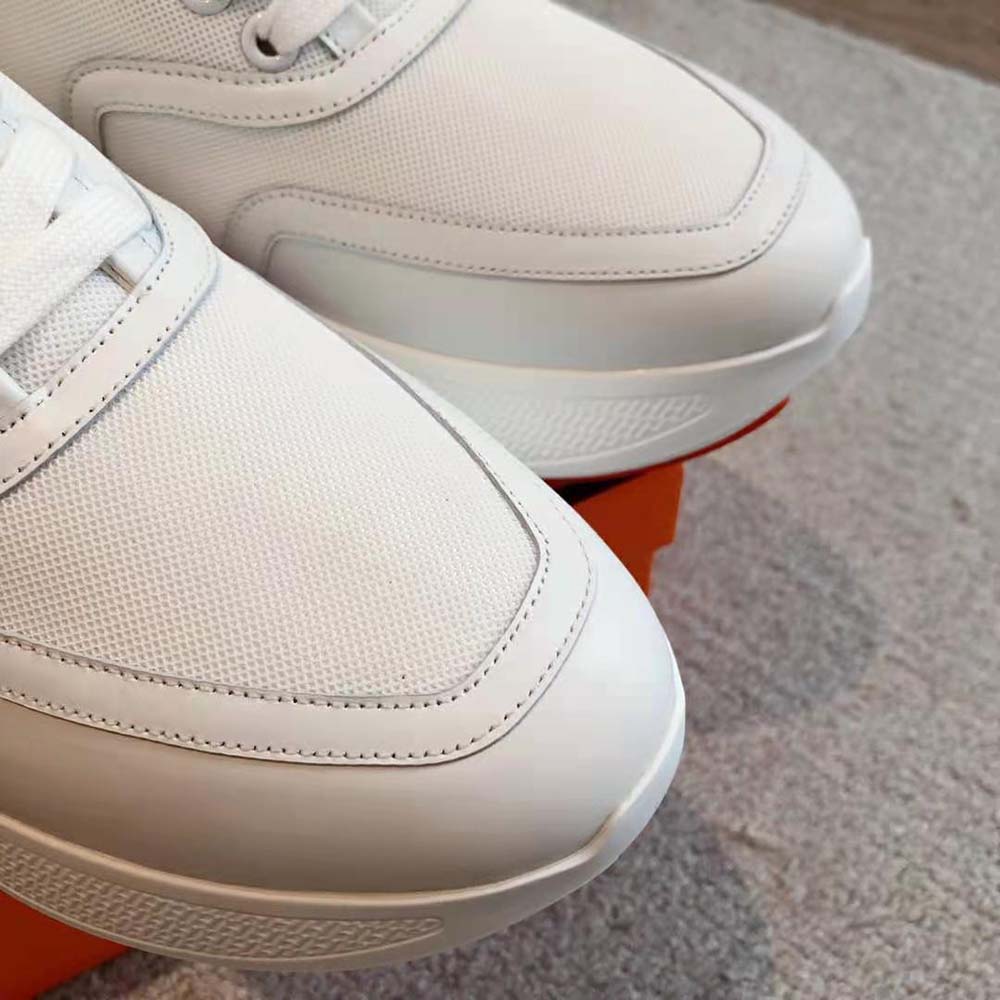 Hermes Unisex Giga Sneaker in Stitched Mesh and Calfskin-White - image 9