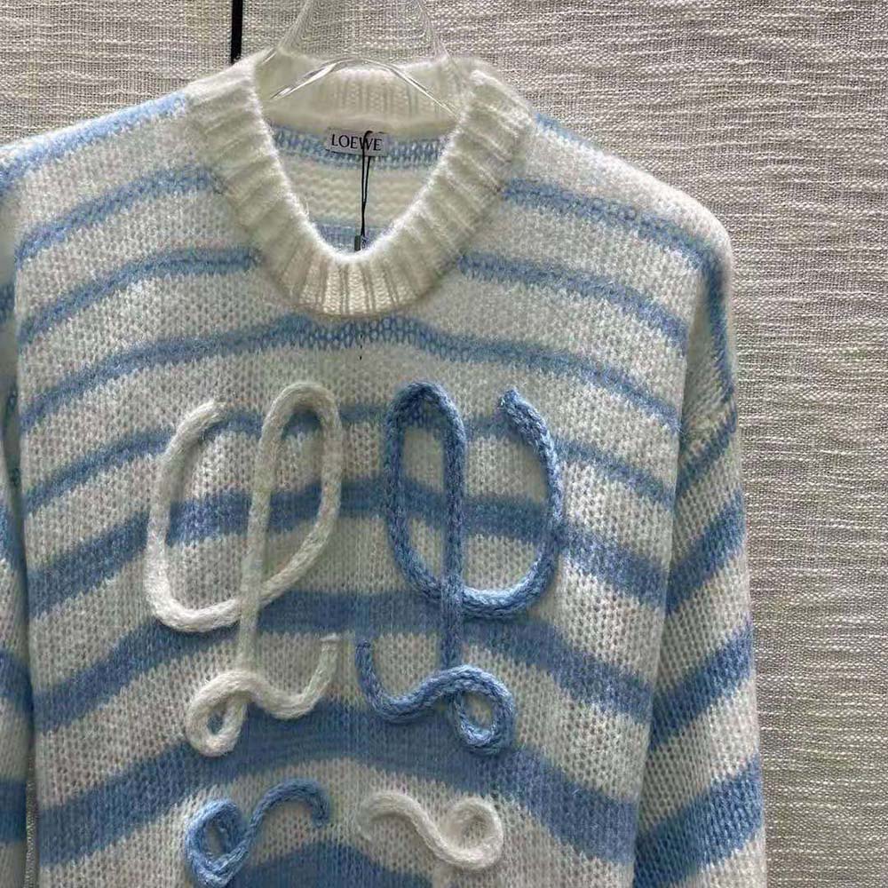 Loewe Women Anagram Sweater in Mohair-Blue - image 4