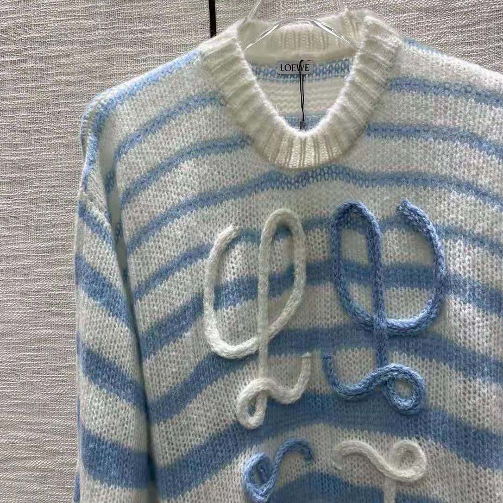 Loewe Women Anagram Sweater in Mohair-Blue - image 5