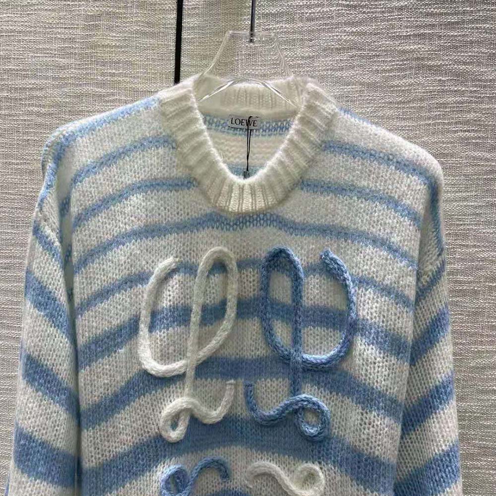 Loewe Women Anagram Sweater in Mohair-Blue - image 6