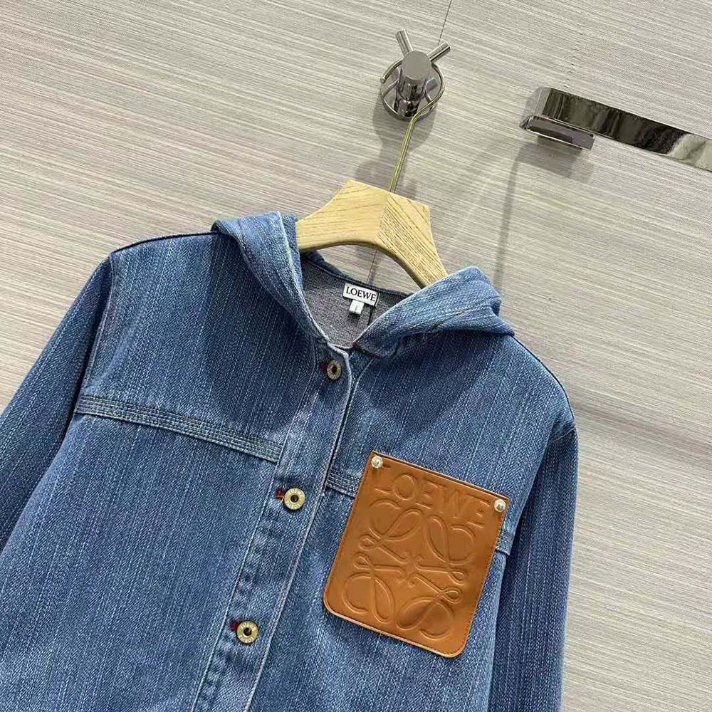 Loewe Women Cropped Workwear Jacket in Denim - image 4