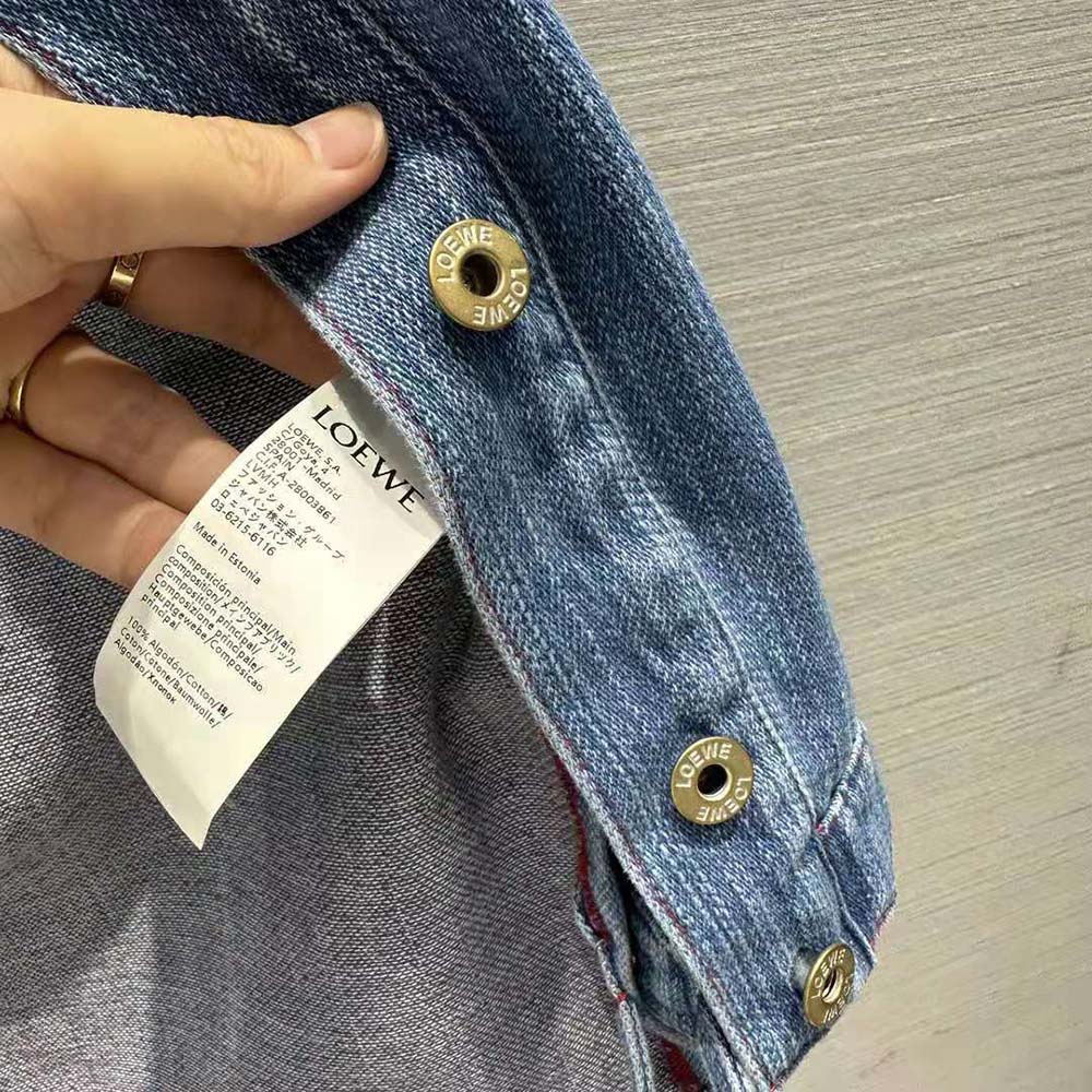 Loewe Women Cropped Workwear Jacket in Denim - image 10