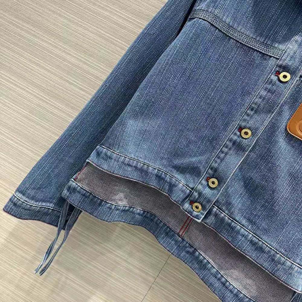 Loewe Women Cropped Workwear Jacket in Denim - image 7