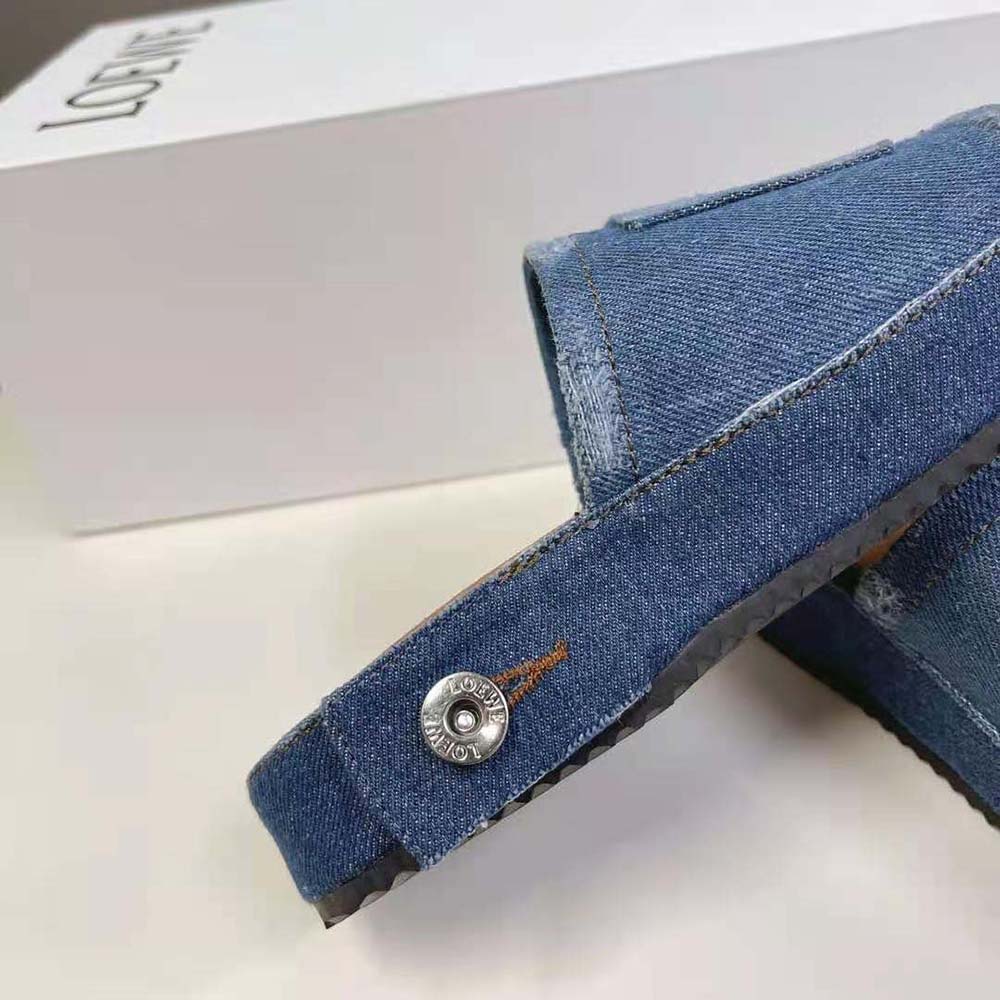 Loewe Women Deconstructed Slide in Denim-Navy - image 10