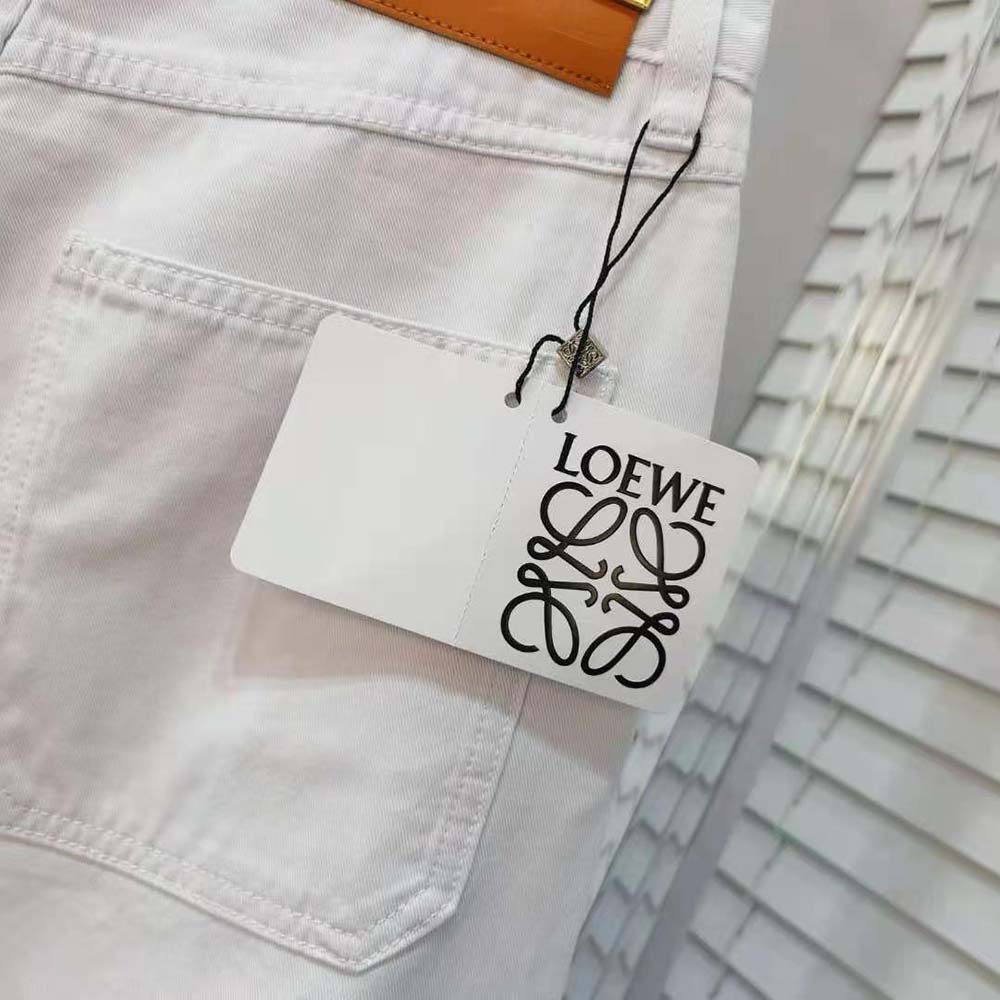 Loewe Women Fisherman Turn up Jeans in Denim-White - image 10