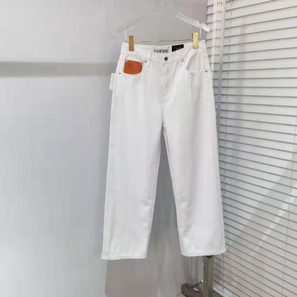 Close-up of the turn-up cuffs on Loewe Women Fisherman Turn up Jeans