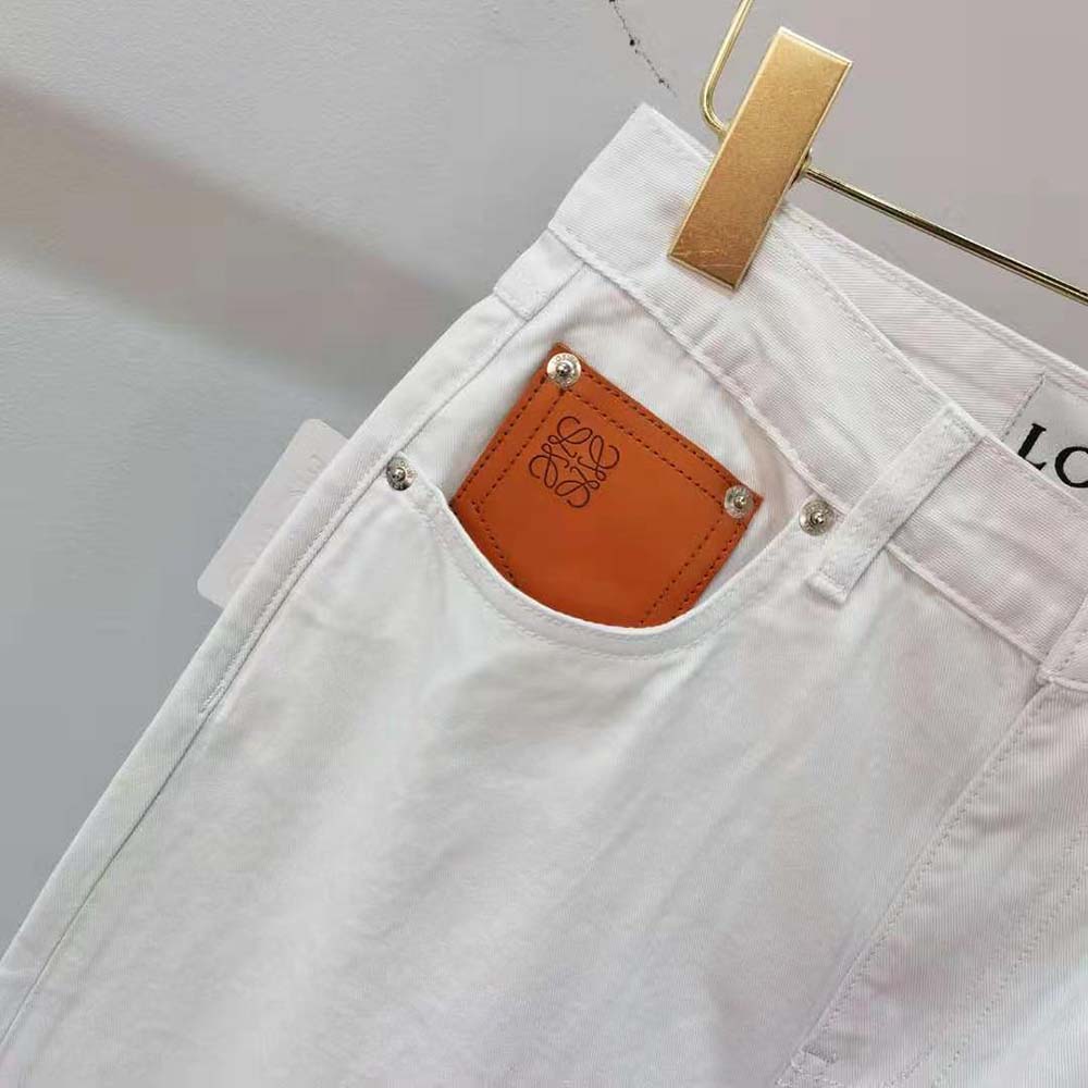 Loewe Women Fisherman Turn up Jeans in Denim-White - image 4