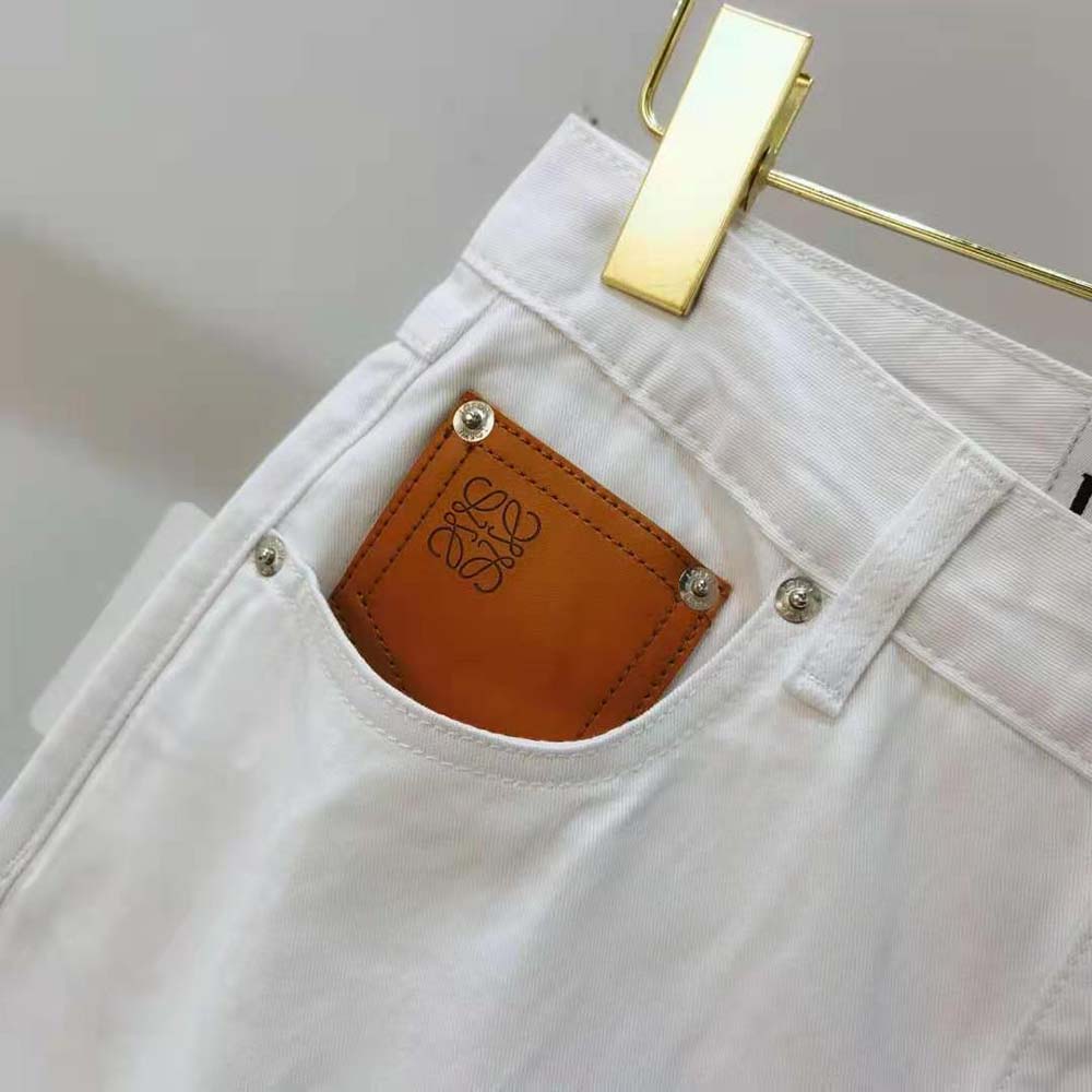 Loewe Women Fisherman Turn up Jeans in Denim-White - image 5