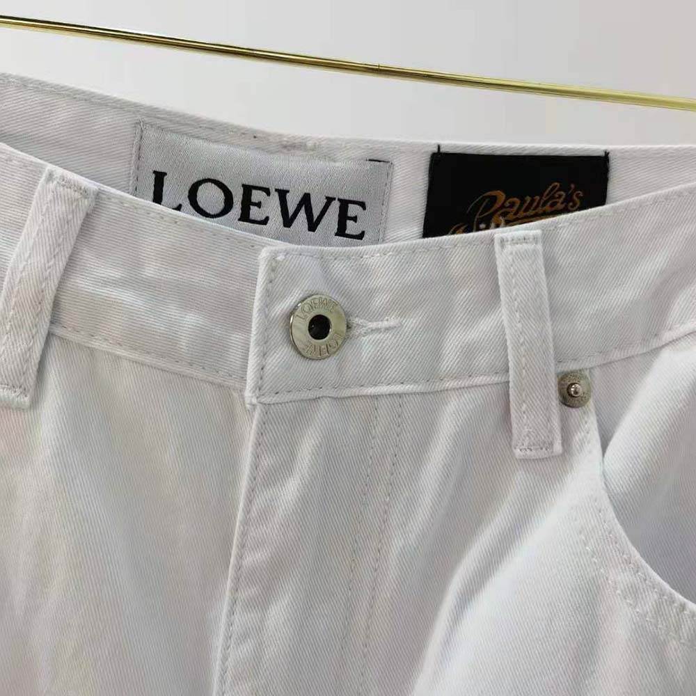 Loewe Women Fisherman Turn up Jeans in Denim-White - image 9