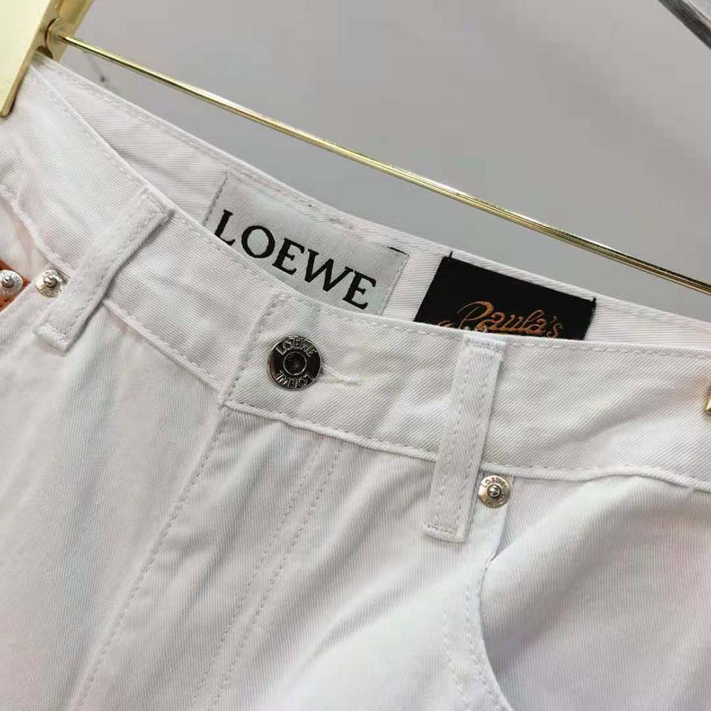Loewe Women Fisherman Turn up Jeans in Denim-White - image 8