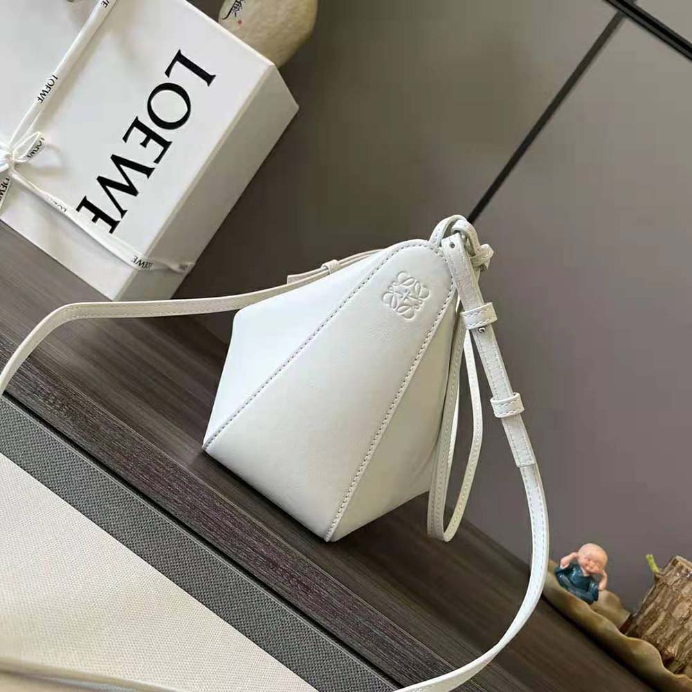 Loewe Women Mini Hammock Hobo Bag in Classic Calfskin-White - image 5