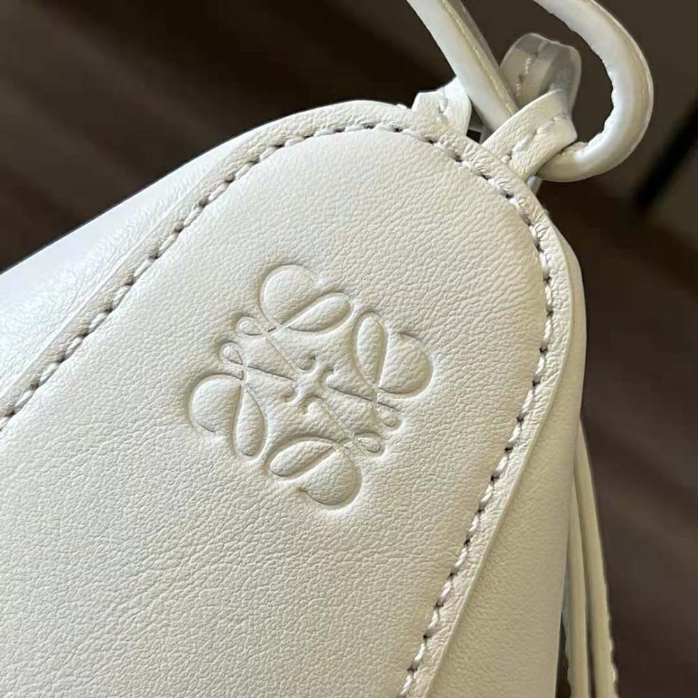 Loewe Women Mini Hammock Hobo Bag in Classic Calfskin-White - image 7