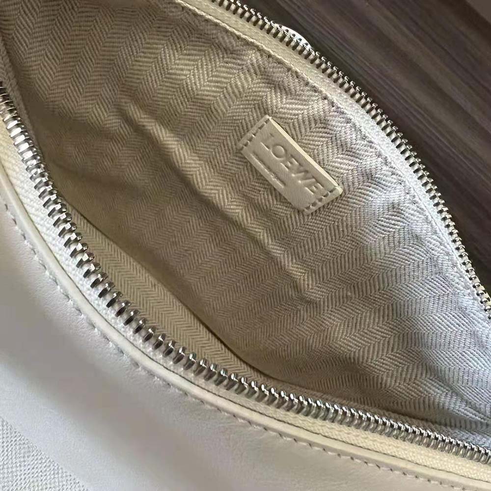 Loewe Women Mini Hammock Hobo Bag in Classic Calfskin-White - image 9