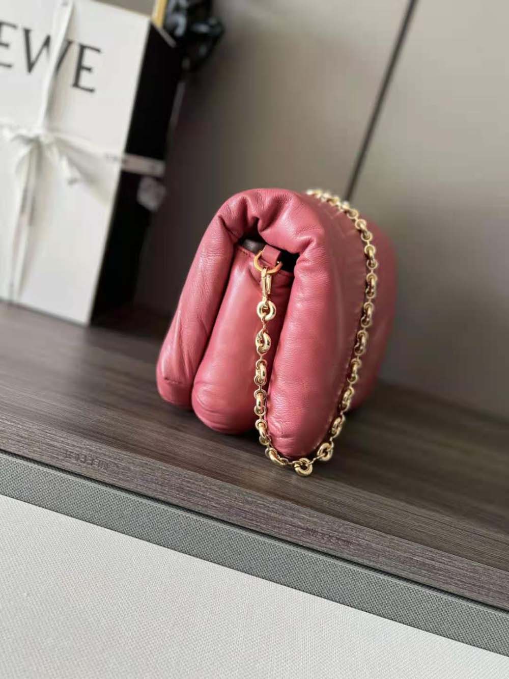 Loewe Women Puffer Goya Bag in Shiny Nappa Lambskin-Rose - image 4