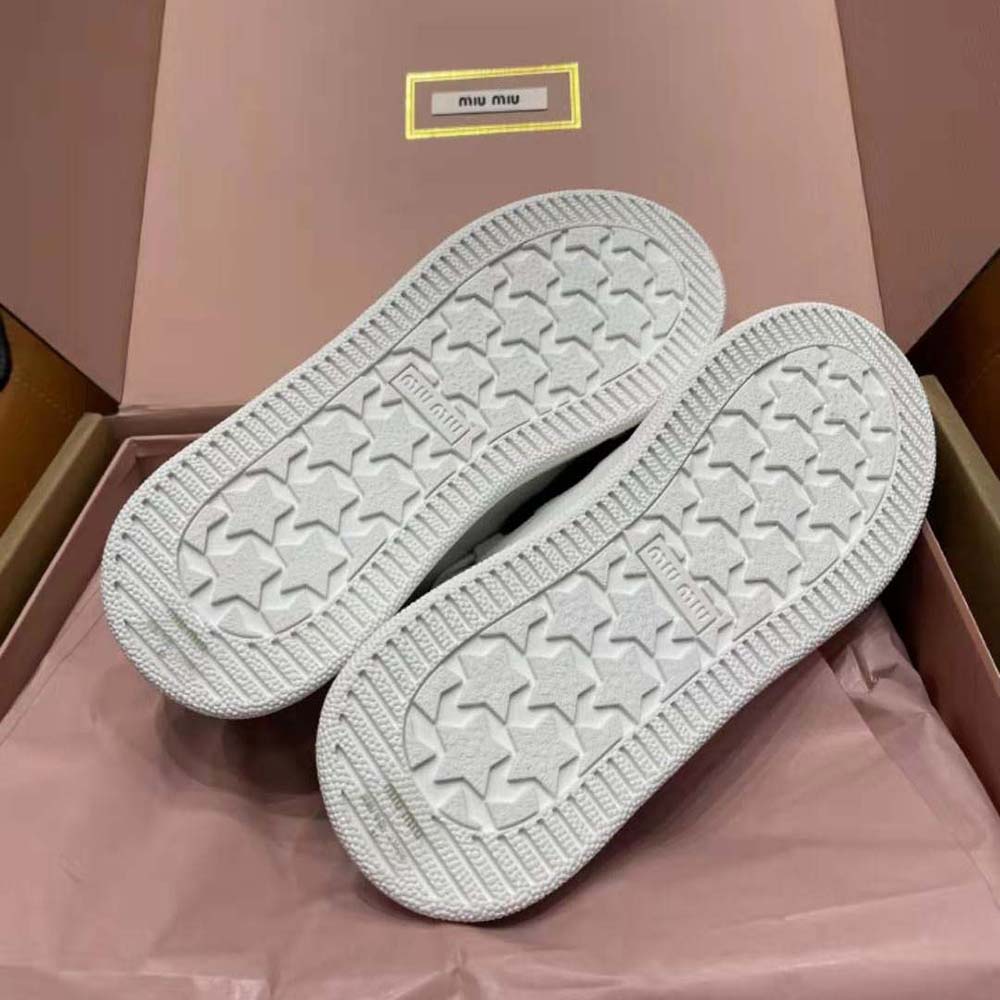 Miu Miu Women Leather Sneakers with Lettering Logo - image 10