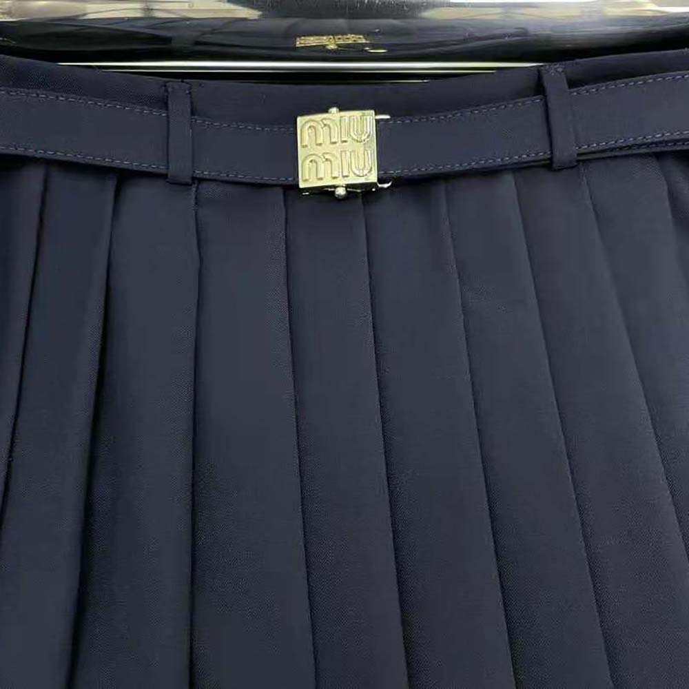 Miu Miu Women Pleated Batavia Miniskirt - image 4