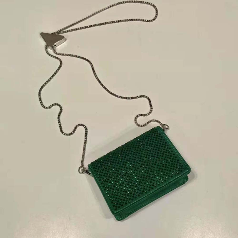 Side angle showing adjustable shoulder strap on Prada Women Cardholder