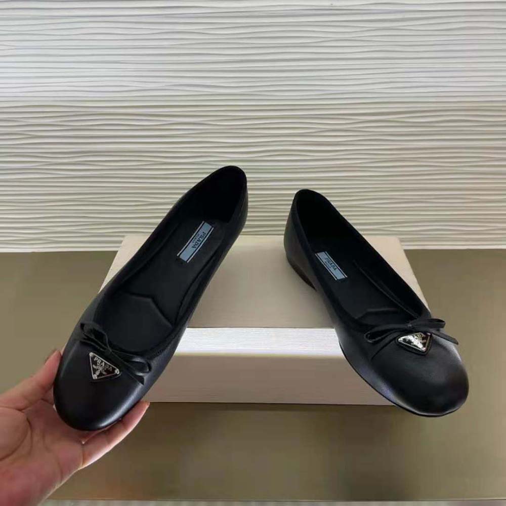 Prada Women Nappa Leather Ballerinas-Black - image 5
