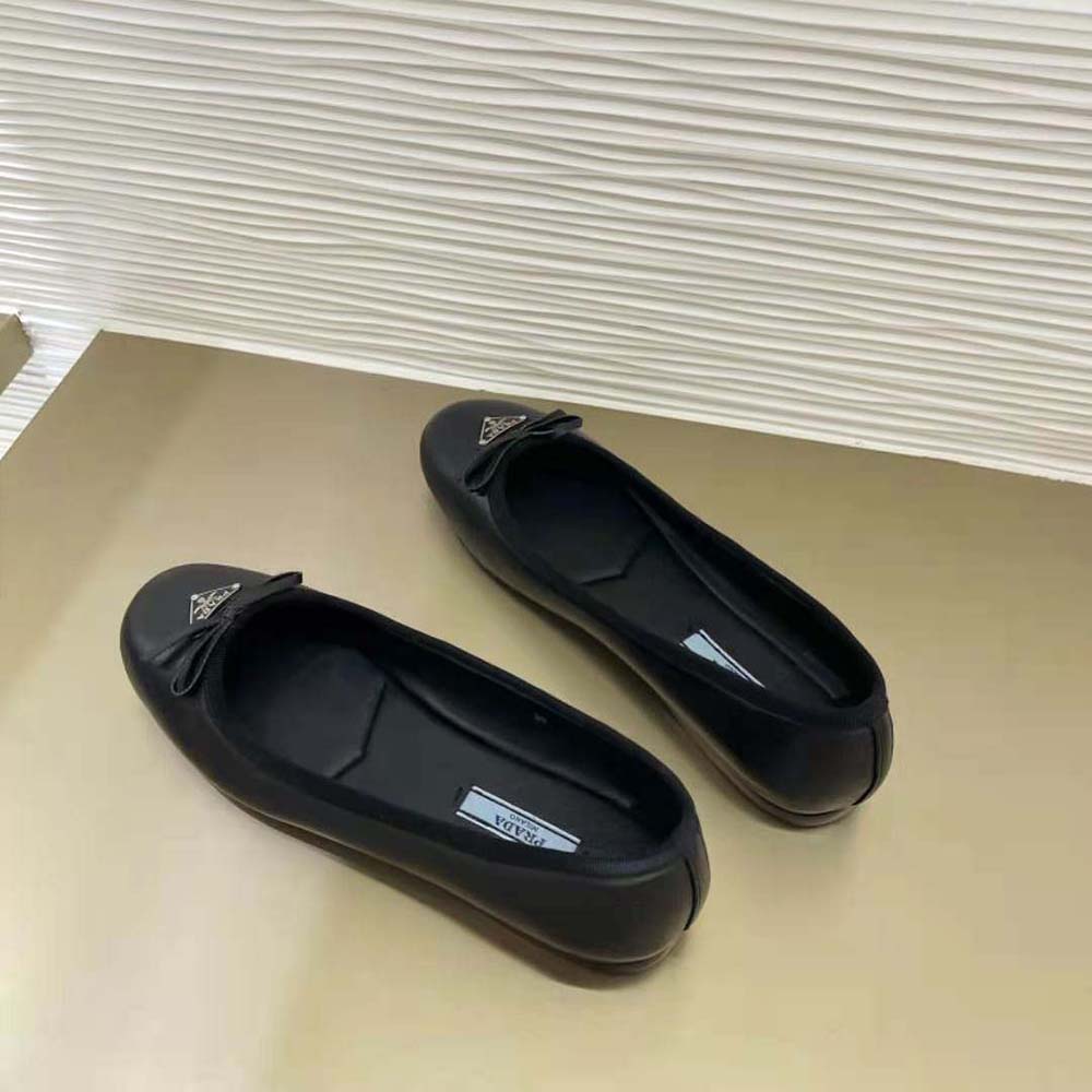 Prada Women Nappa Leather Ballerinas-Black - image 4