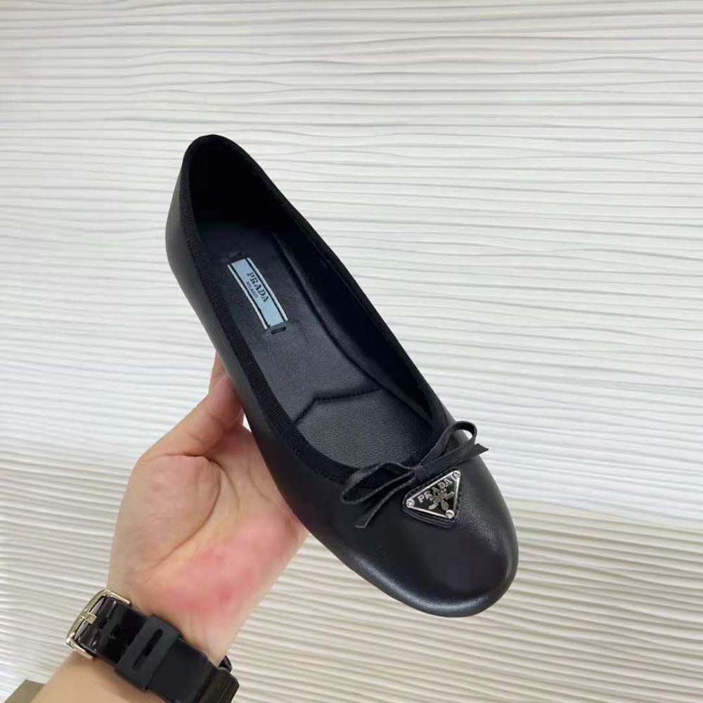 Prada Women Nappa Leather Ballerinas-Black - image 9