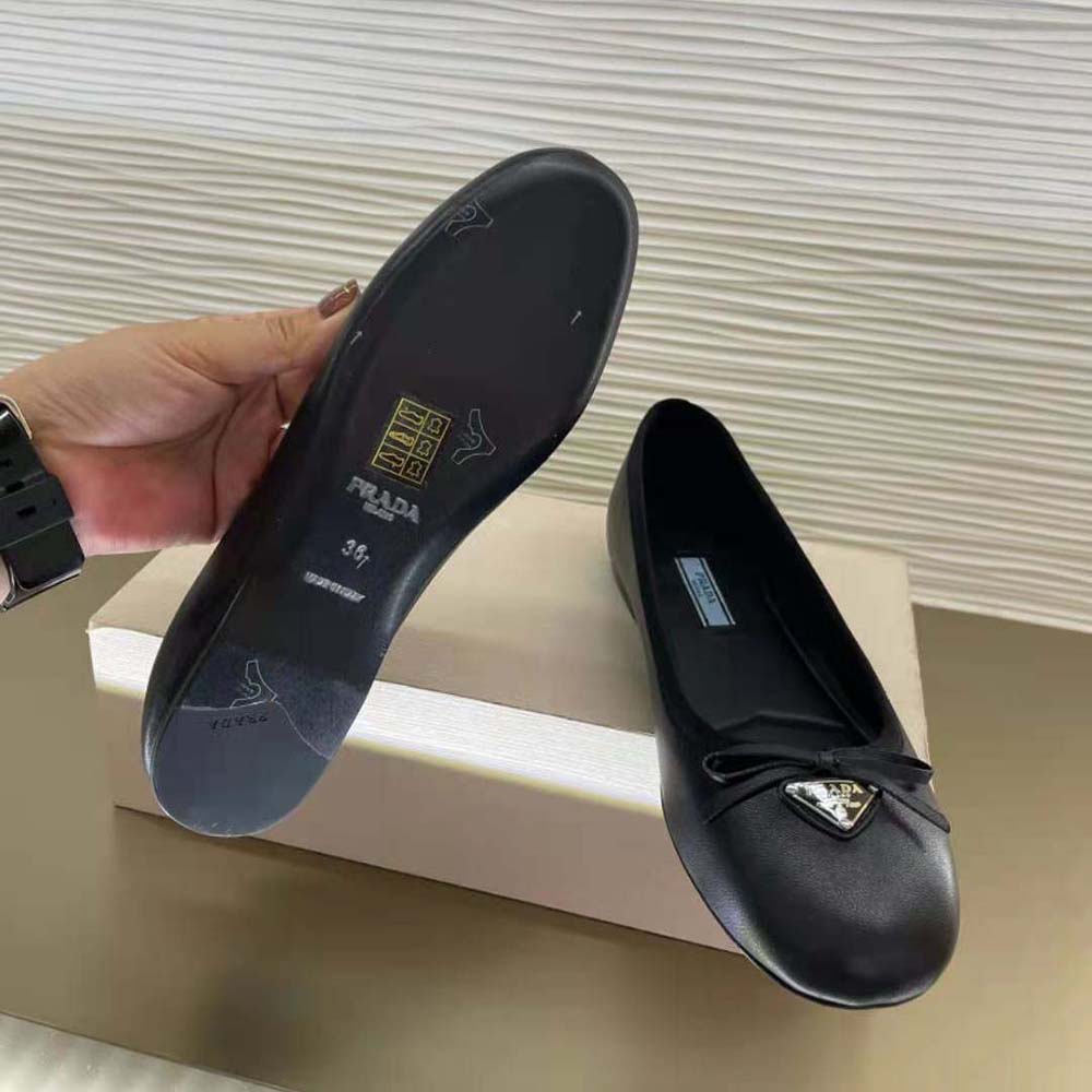 Prada Women Nappa Leather Ballerinas-Black - image 8