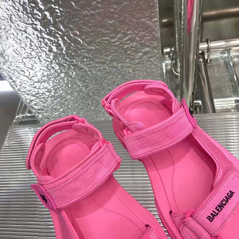 Balenciaga Unisex Tourist Sandal in Neon Pink Technical Material - image 6