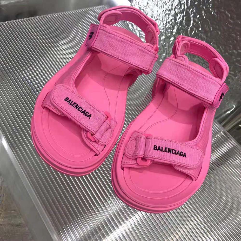 Balenciaga Unisex Tourist Sandal in Neon Pink Technical Material - image 5