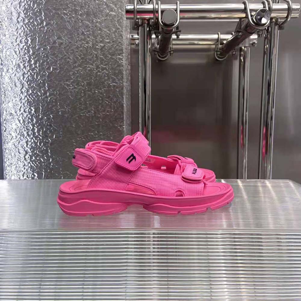 Balenciaga Unisex Tourist Sandal in Neon Pink Technical Material - image 4