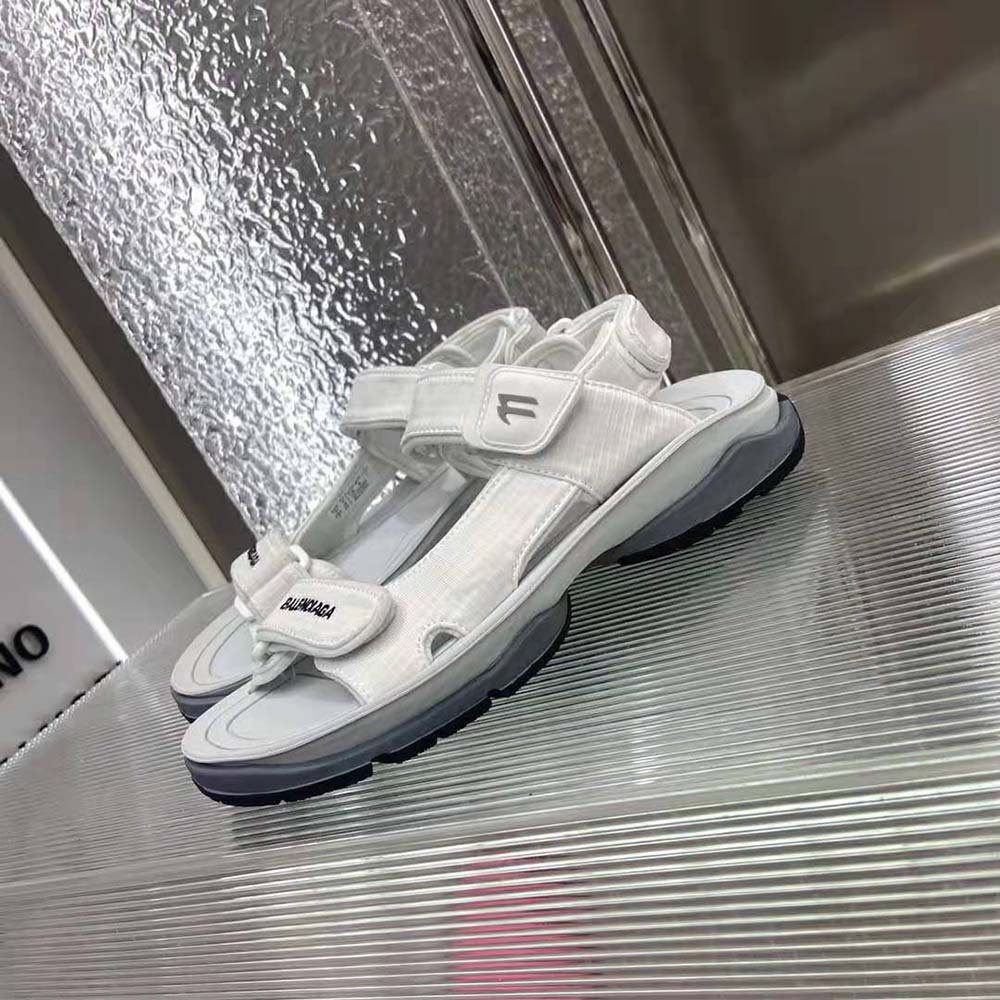 Balenciaga Unisex Tourist Sandal in White, Grey and Black Technical Material - image 7