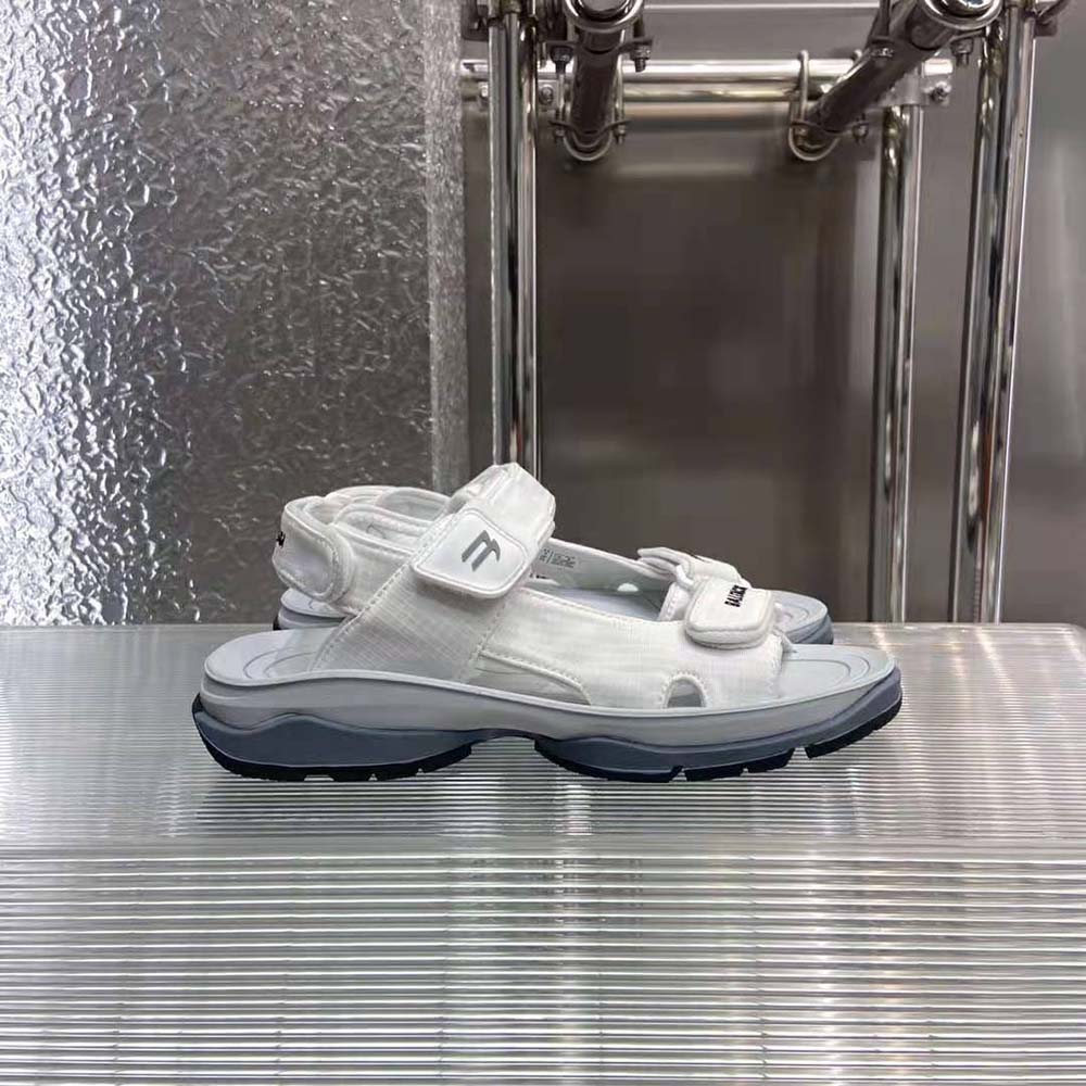 Balenciaga Unisex Tourist Sandal in White, Grey and Black Technical Material - image 6
