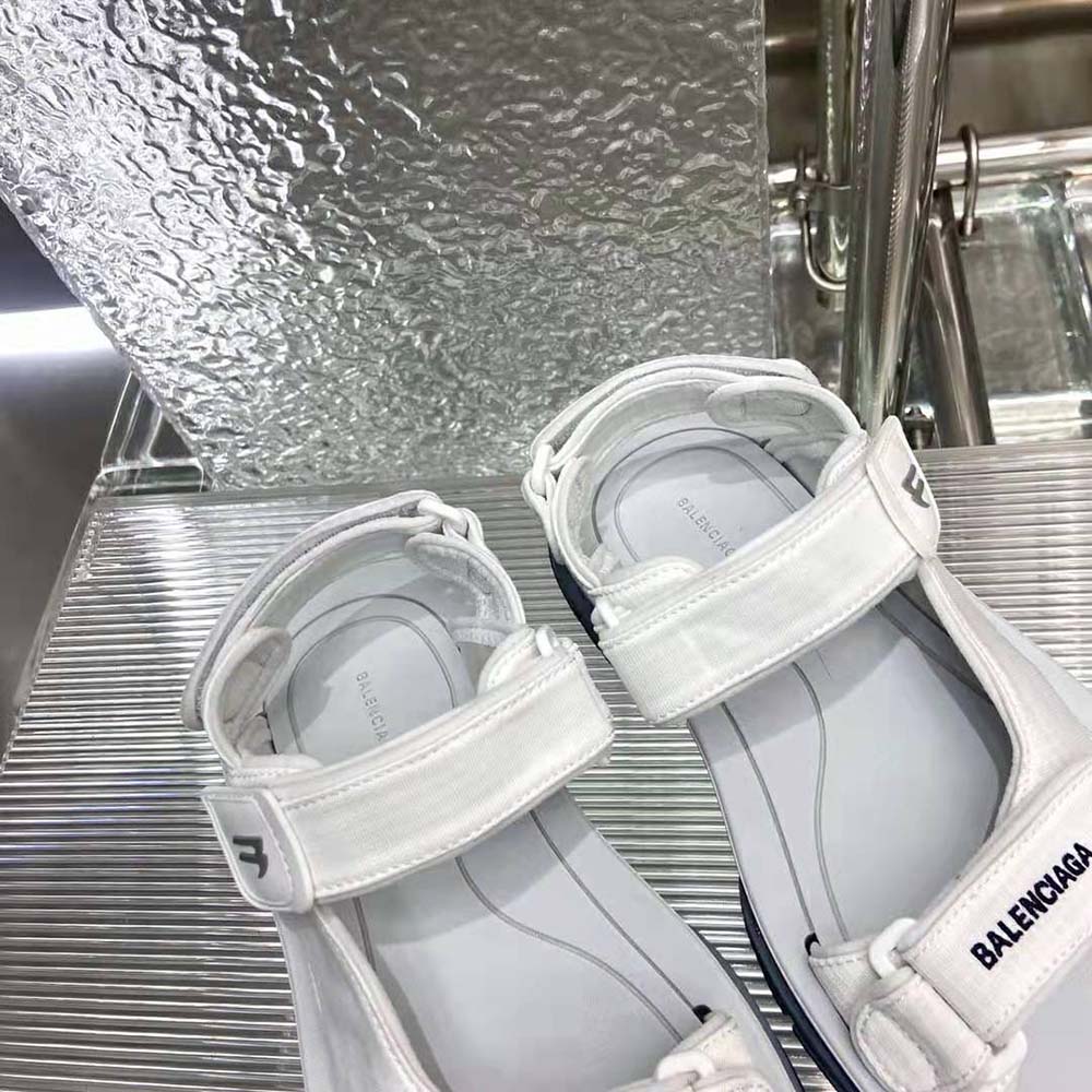 Balenciaga Unisex Tourist Sandal in White, Grey and Black Technical Material - image 9