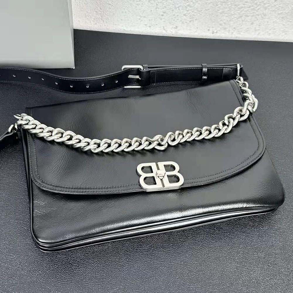 Balenciaga Women BB Soft Large Flap Bag in Black - image 5