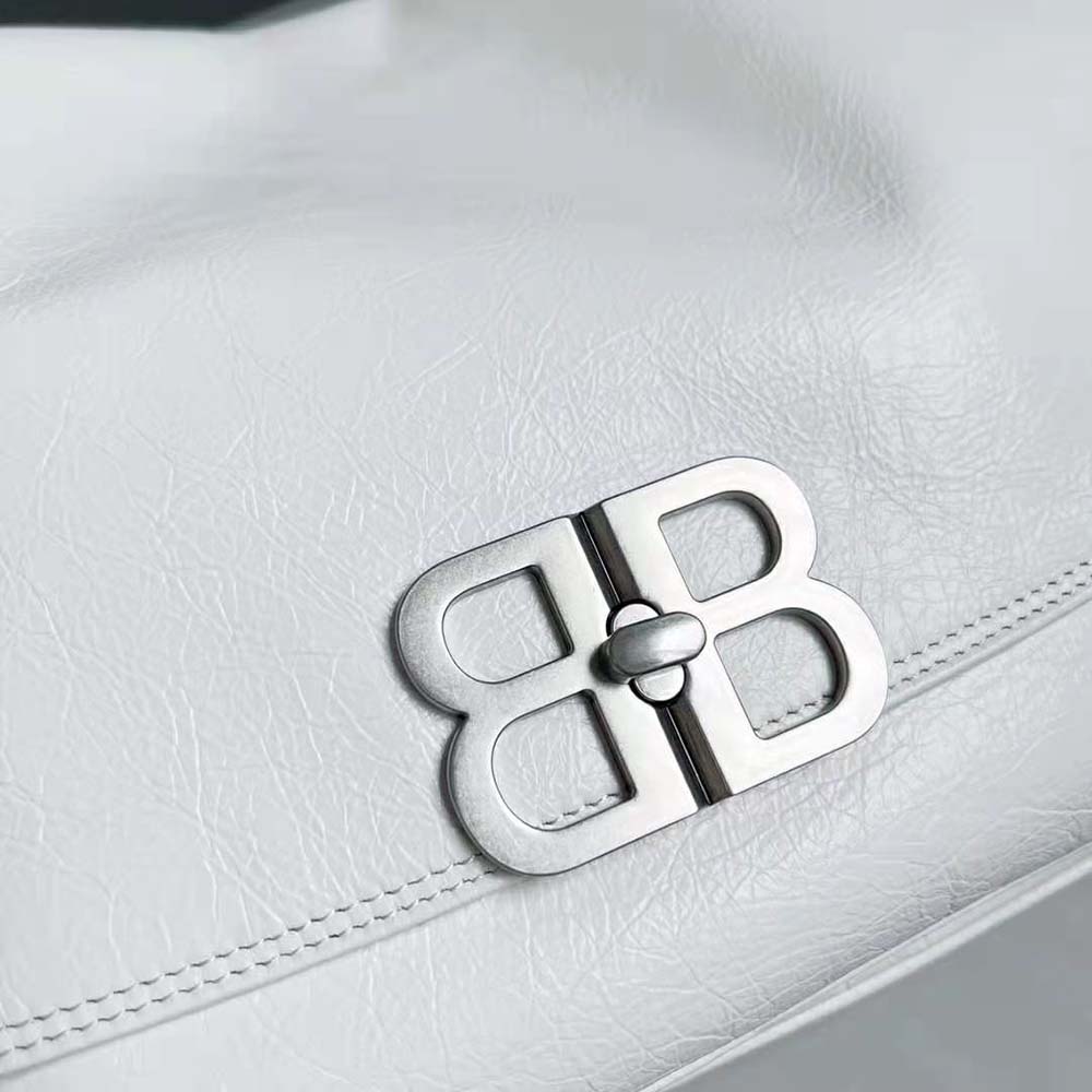 Balenciaga Women BB Soft Large Flap Bag in Optic White - image 8