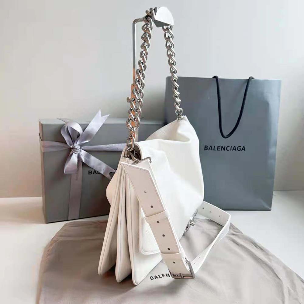 Balenciaga Women BB Soft Large Flap Bag in Optic White - image 4