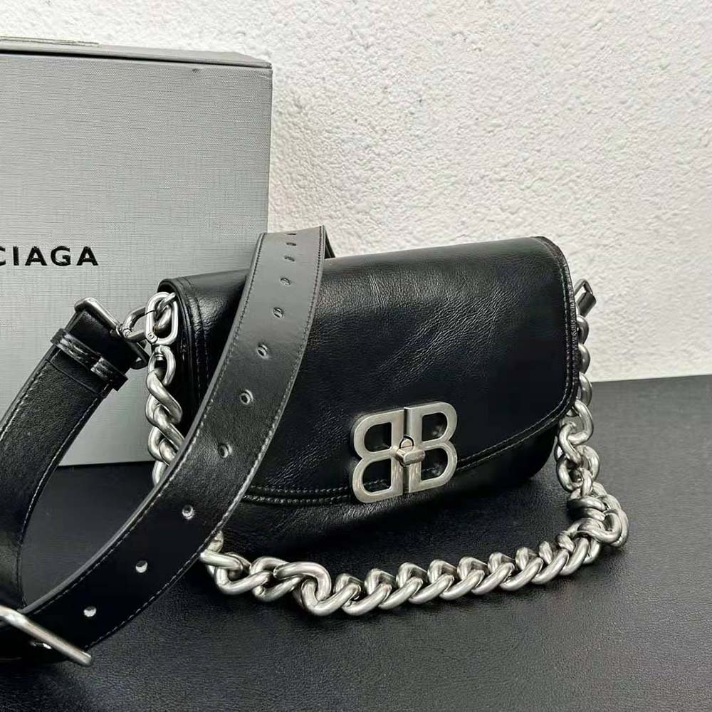 Balenciaga Women BB Soft Small Flap Bag in Black - image 5