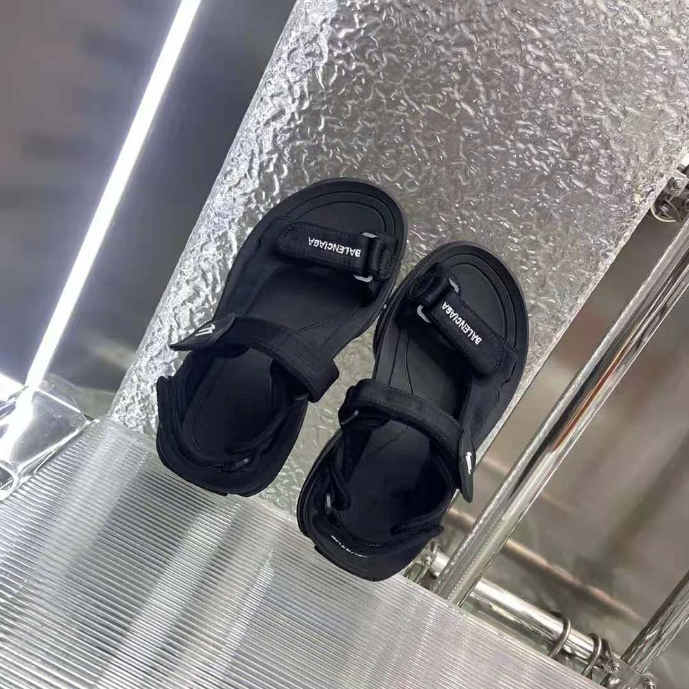 Balenciaga Unisex Tourist Sandal in Black Technical Material - image 4