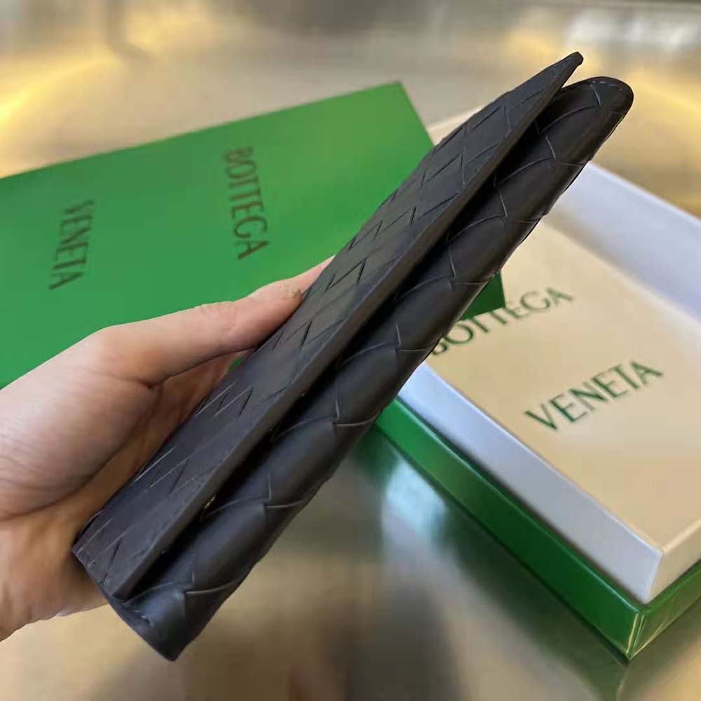 Bottega Veneta Unisex Long Intrecciato Wallet-Black - image 5