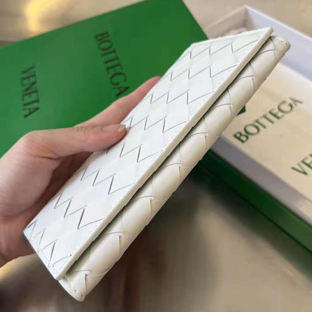 Bottega Veneta Unisex Long Intrecciato Wallet-White - image 6