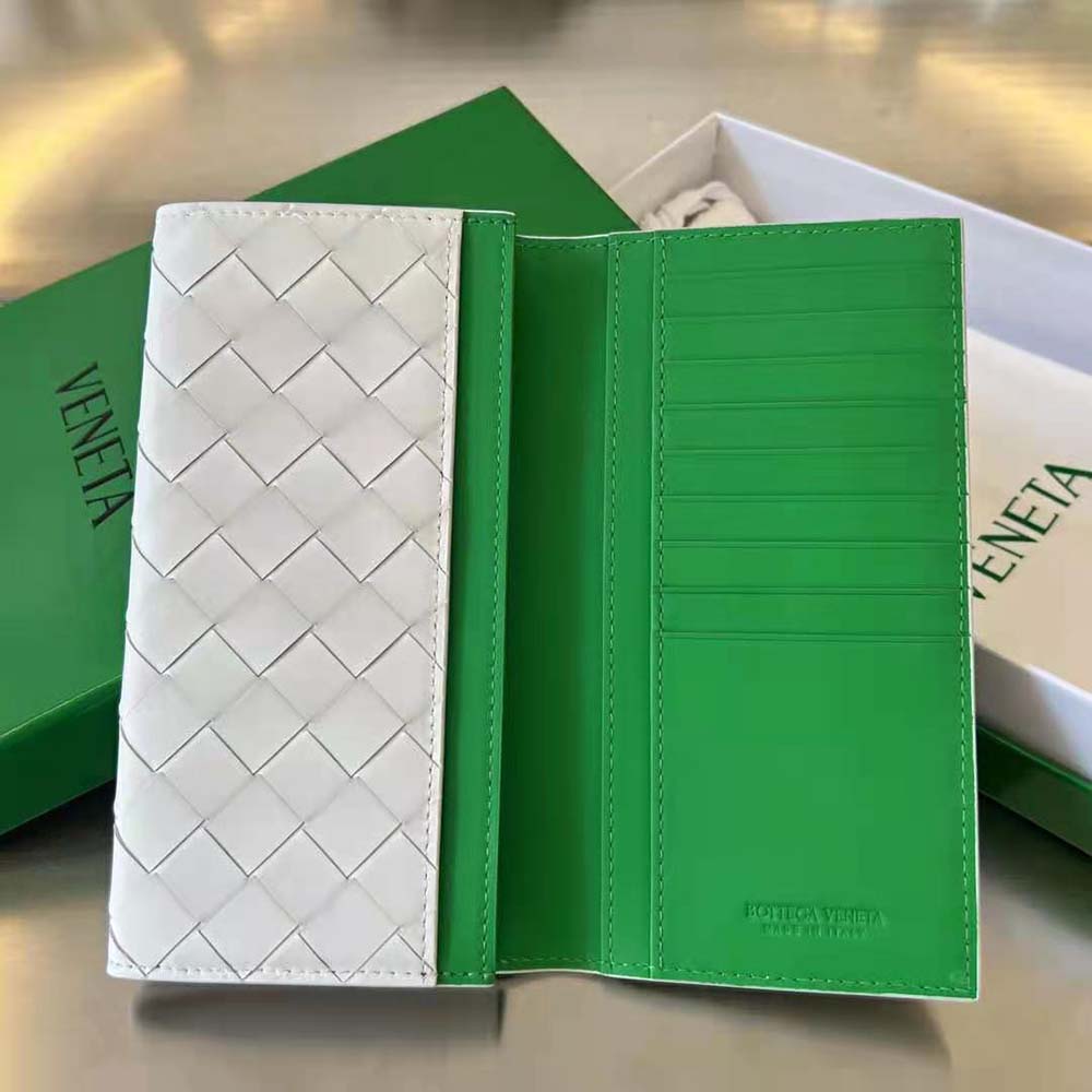 Bottega Veneta Unisex Long Intrecciato Wallet-White - image 4