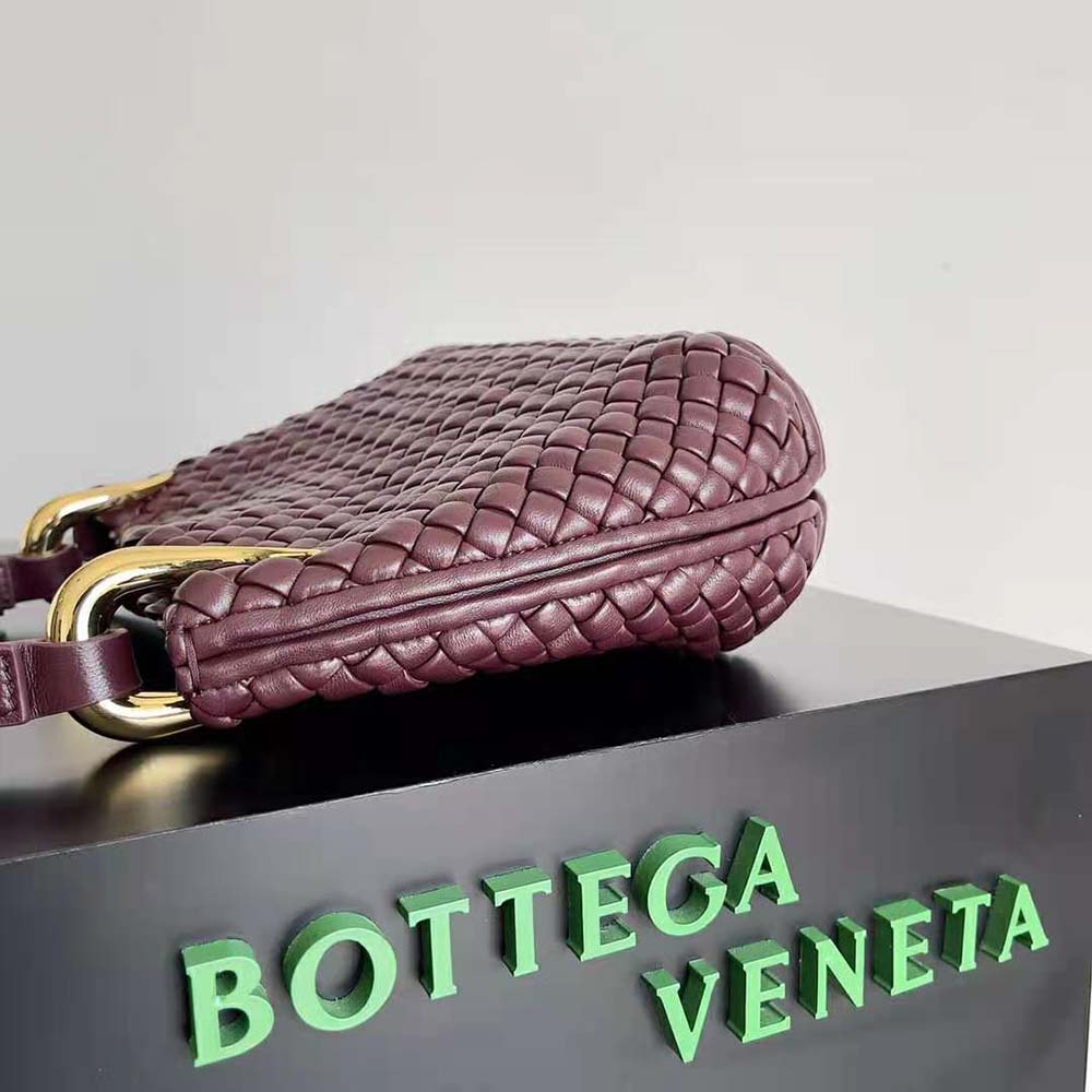 Bottega Veneta Women Small Clicker Shoulder Bag-Maroon - image 6