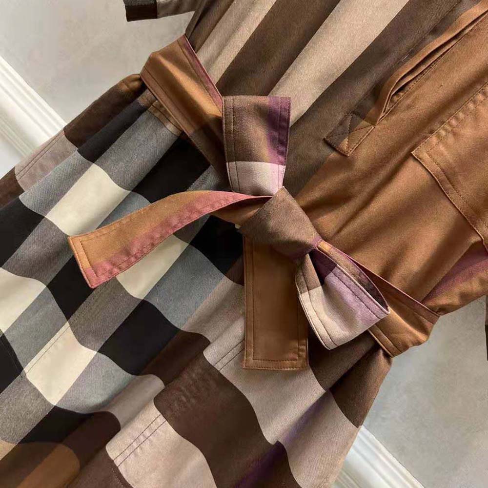 Burberry Women Check Cotton Tie-waist Shirt Dress - image 6