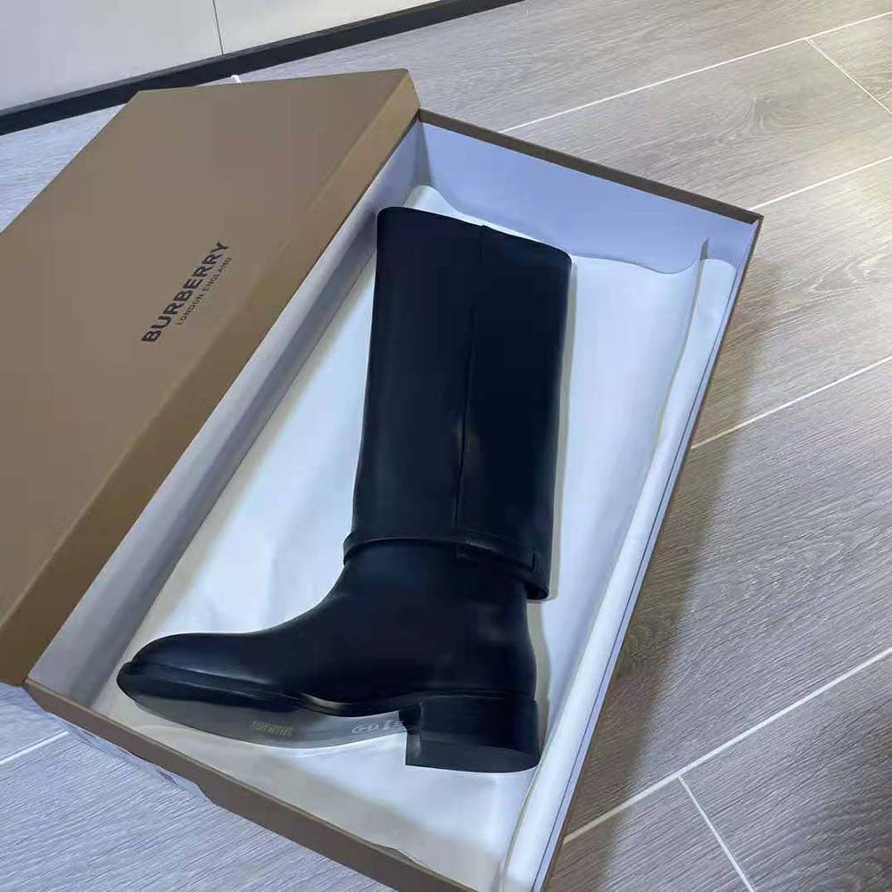 Burberry Women Leather Boots with a Logo-Embossed Ankle Strap - image 8