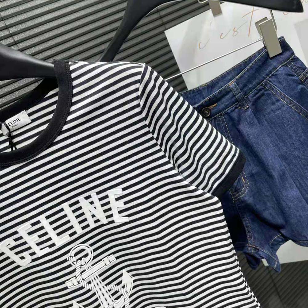 Celine Women 70’s Anchor T-shirt in Striped Jersey - image 5