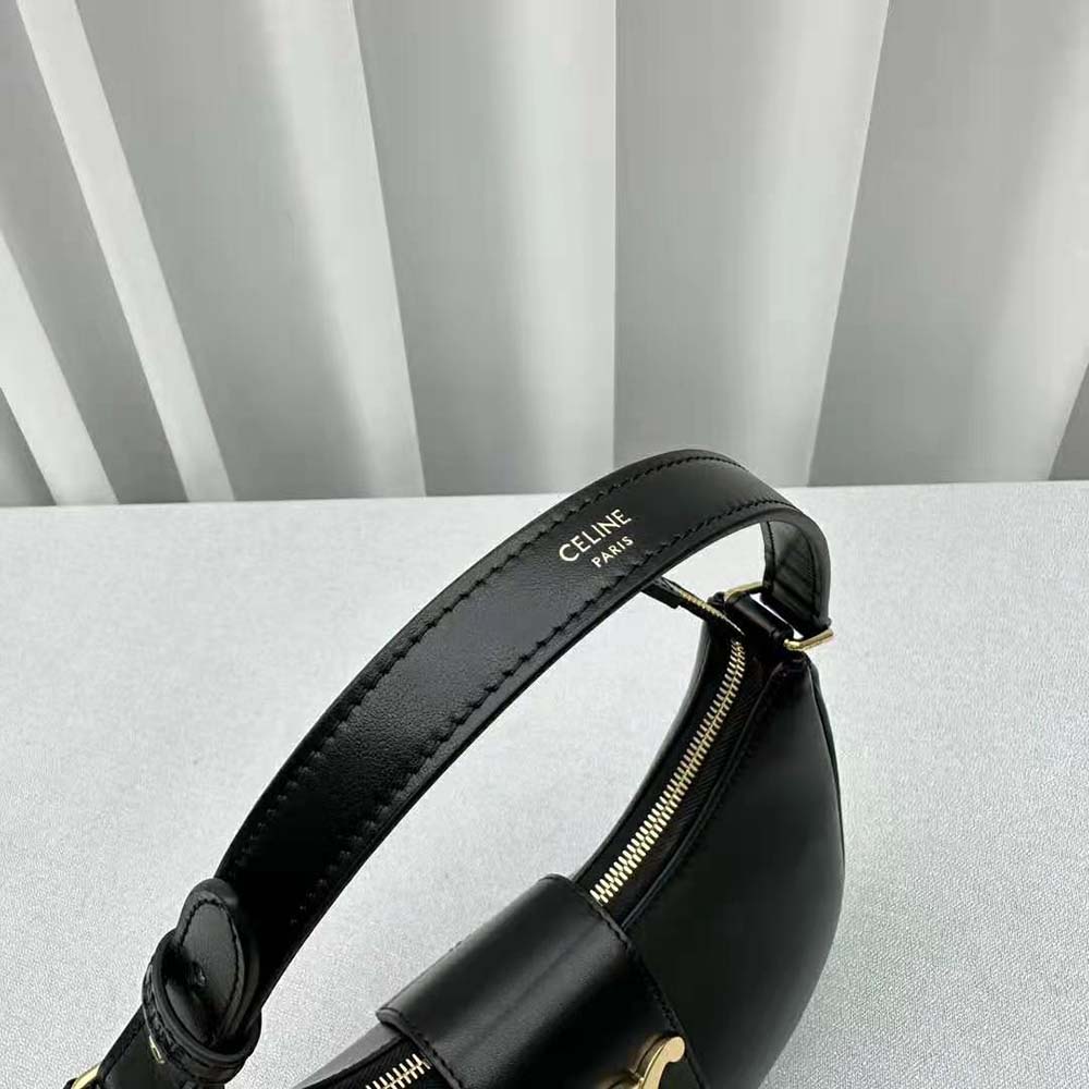 Celine Women Ava Triomphe Soft Bag in Smooth Calfskin-Black - image 10