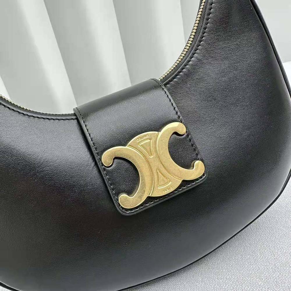Celine Women Ava Triomphe Soft Bag in Smooth Calfskin-Black - image 8
