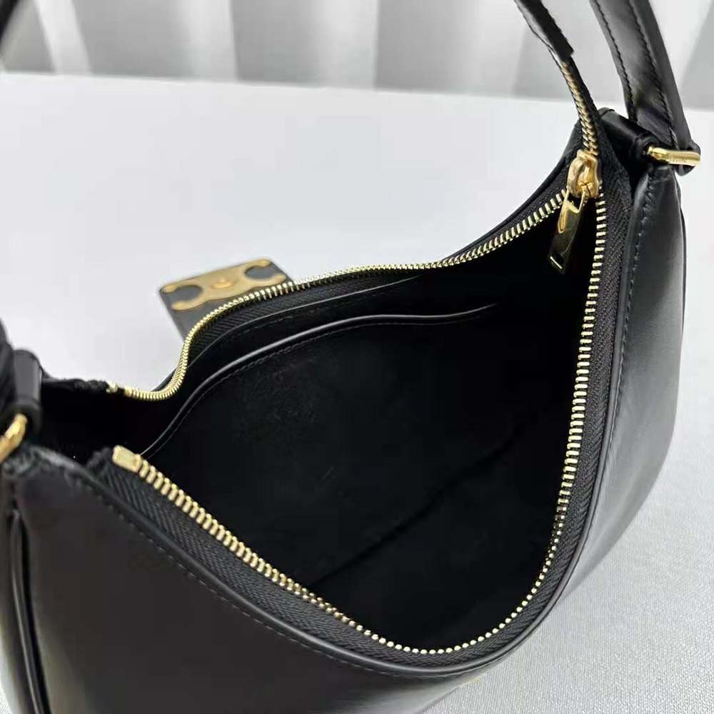 Celine Women Ava Triomphe Soft Bag in Smooth Calfskin-Black - image 7