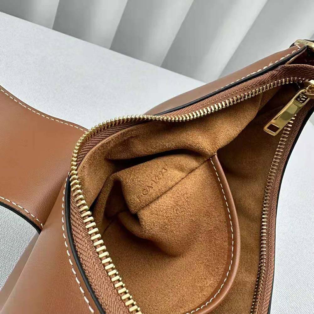 Celine Women Ava Triomphe Soft Bag in Smooth Calfskin-Brown - image 7