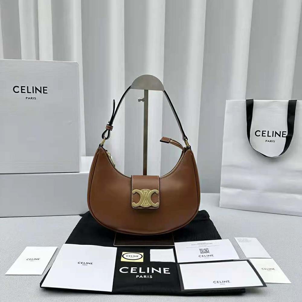 Side angle showing silhouette of Celine Women Ava Triomphe Soft Bag