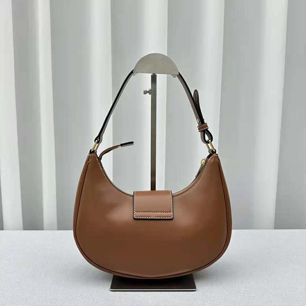 Celine Women Ava Triomphe Soft Bag in Smooth Calfskin-Brown - image 4