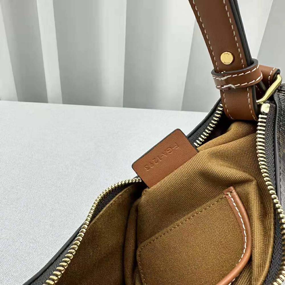 Celine Women Ava Triomphe Soft Bag in Triomphe Canvas and Calfskin - image 9